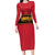Custom Angola Football Long Sleeve Bodycon Dress Avante Palancas Negras