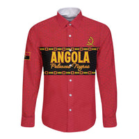 Custom Angola Football Long Sleeve Button Shirt Avante Palancas Negras