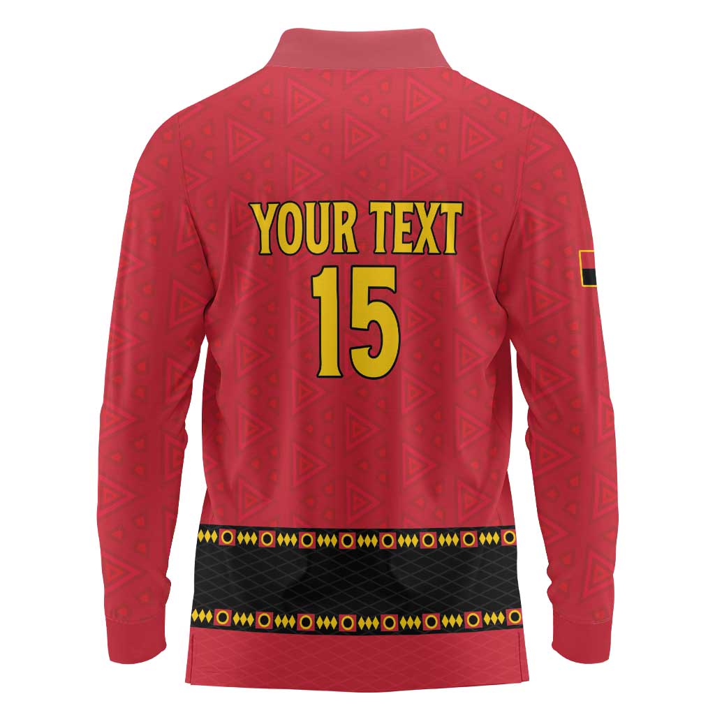 Custom Angola Football Long Sleeve Polo Shirt Avante Palancas Negras
