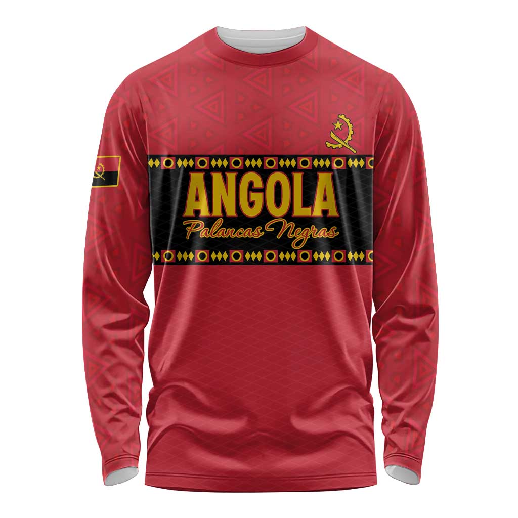 Custom Angola Football Long Sleeve Shirt Avante Palancas Negras