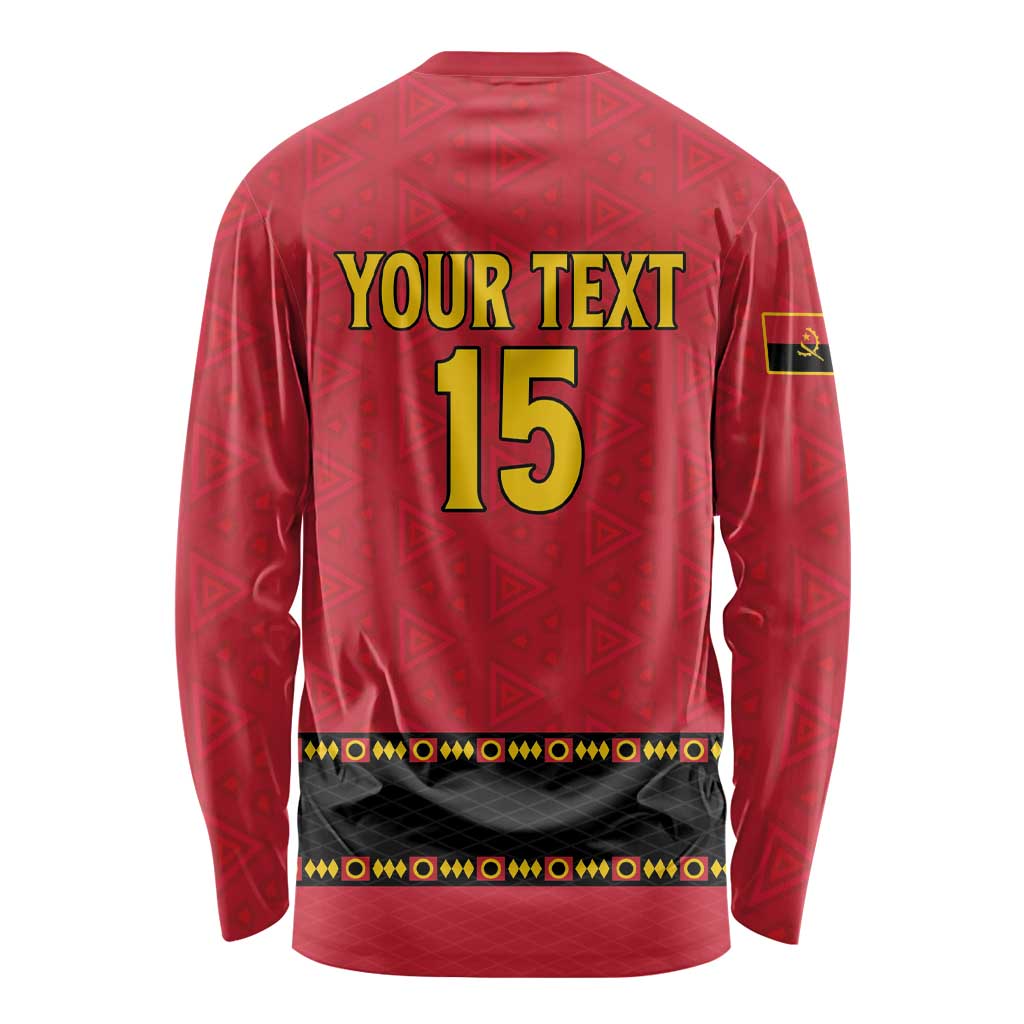 Custom Angola Football Long Sleeve Shirt Avante Palancas Negras