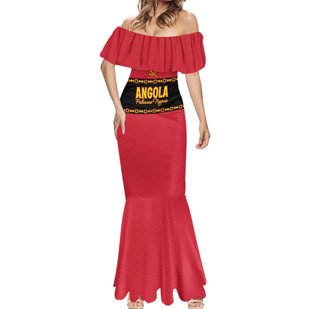 Custom Angola Football Mermaid Dress Avante Palancas Negras