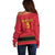 Custom Angola Football Off Shoulder Sweater Avante Palancas Negras