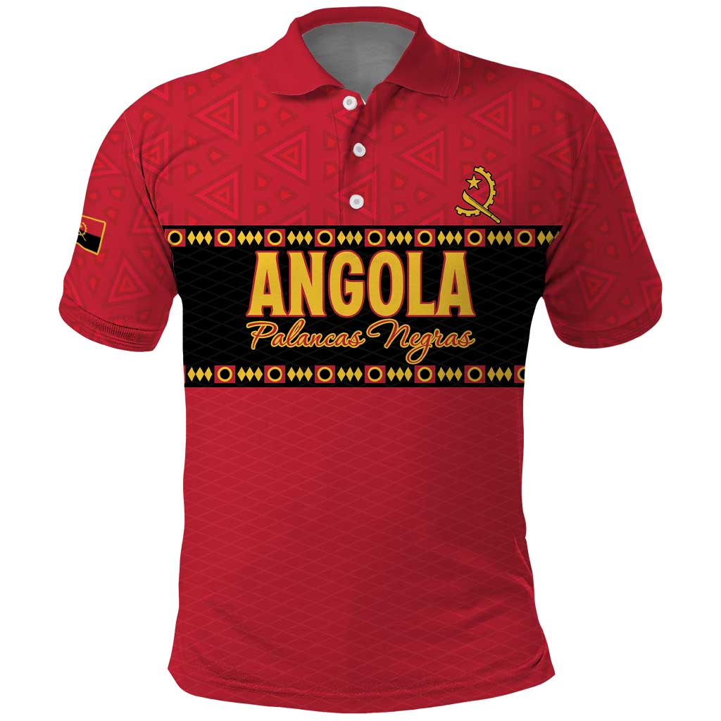 Custom Angola Football Polo Shirt Avante Palancas Negras