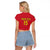 Custom Angola Football Raglan Cropped T Shirt Avante Palancas Negras