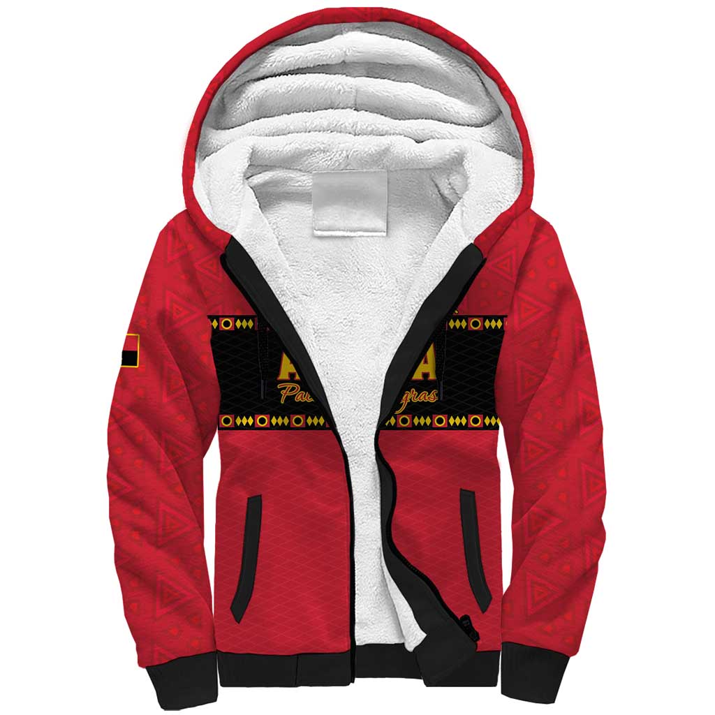 Custom Angola Football Sherpa Hoodie Avante Palancas Negras