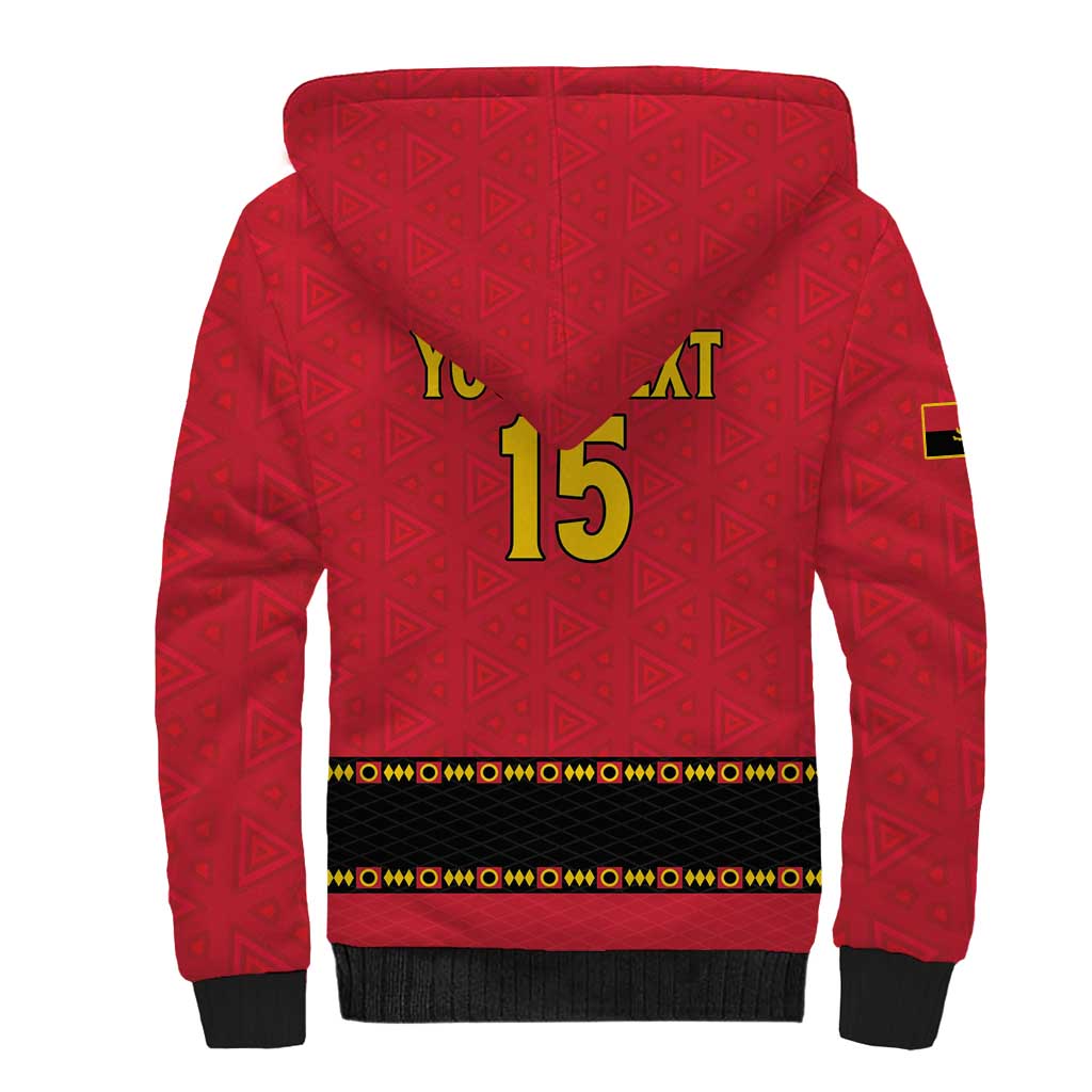 Custom Angola Football Sherpa Hoodie Avante Palancas Negras