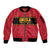 Custom Angola Football Sleeve Zip Bomber Jacket Avante Palancas Negras