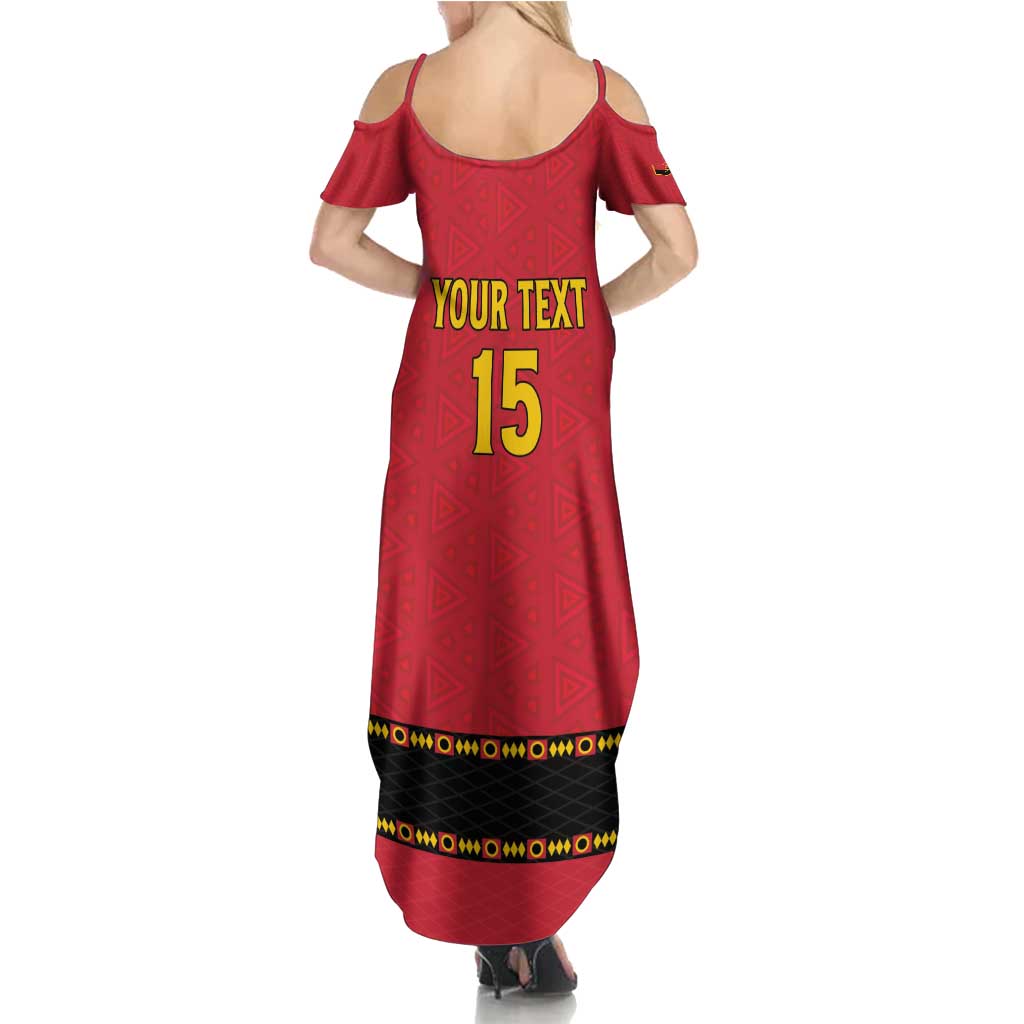 Custom Angola Football Summer Maxi Dress Avante Palancas Negras