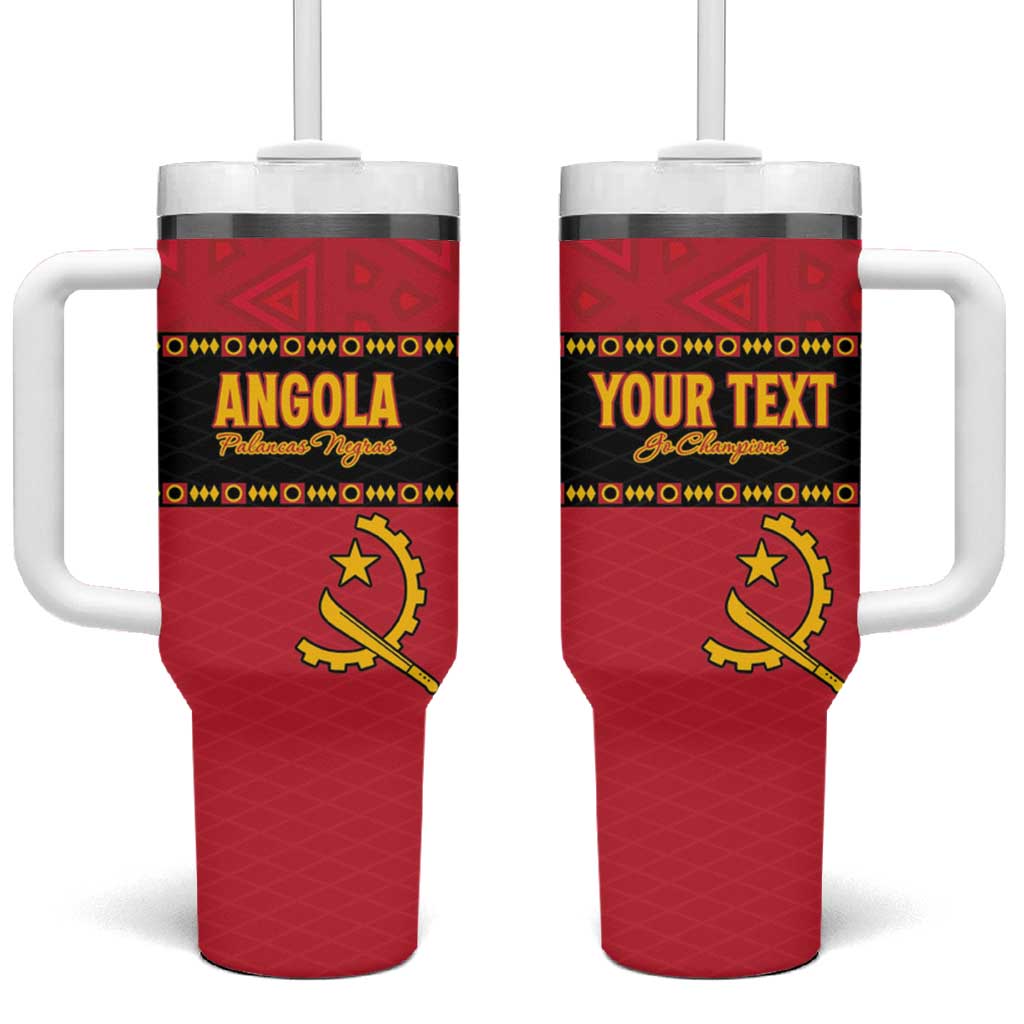 Custom Angola Football Tumbler With Handle Avante Palancas Negras