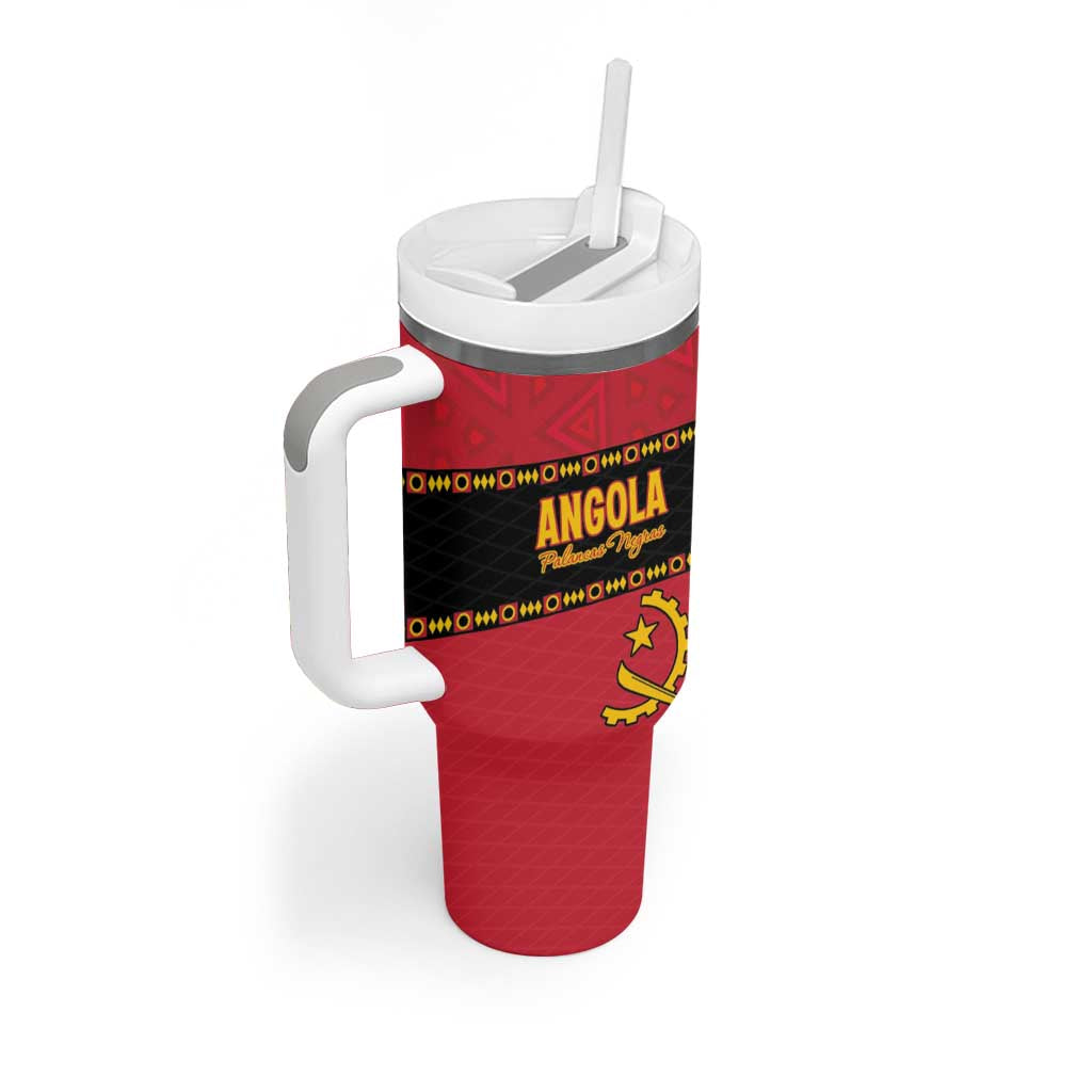 Custom Angola Football Tumbler With Handle Avante Palancas Negras