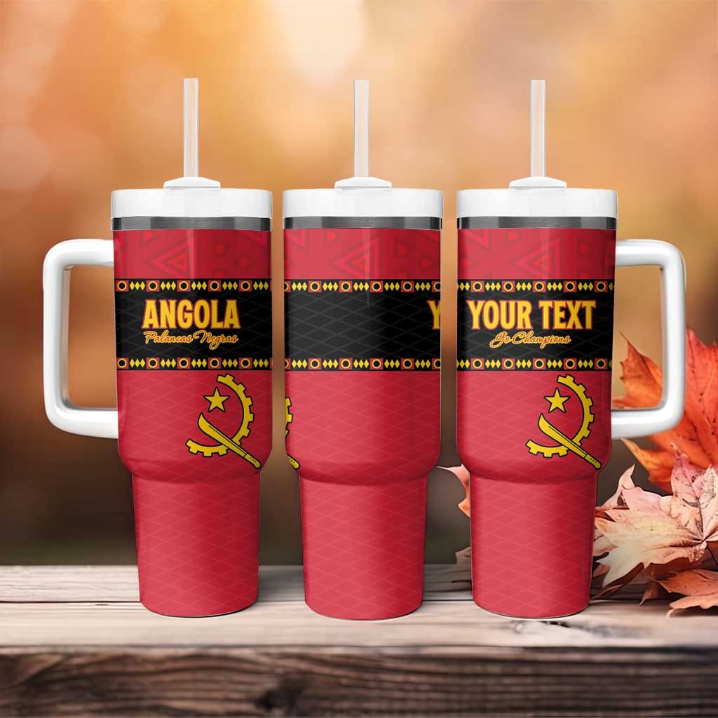 Custom Angola Football Tumbler With Handle Avante Palancas Negras