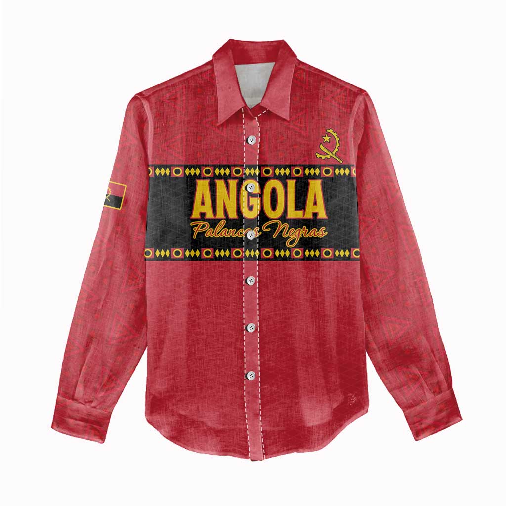 Custom Angola Football Women Casual Shirt Avante Palancas Negras