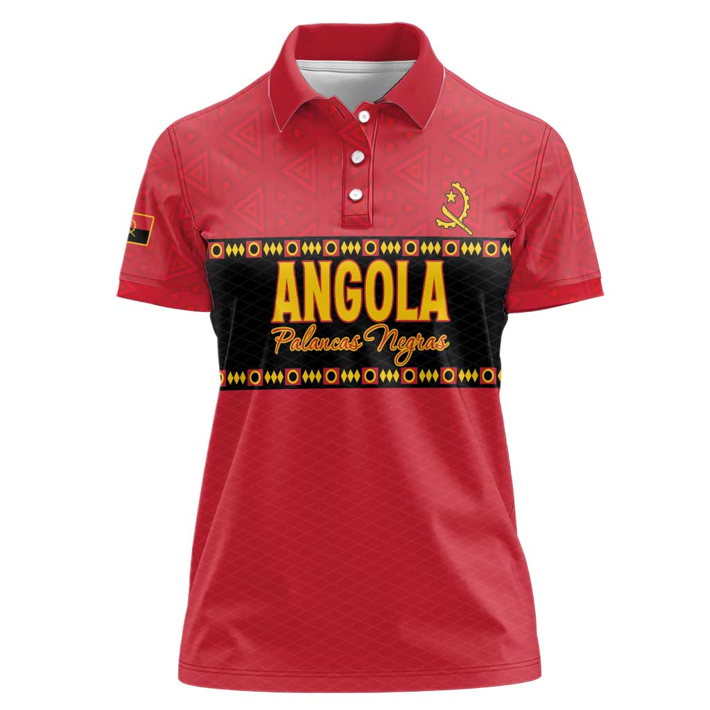 Custom Angola Football Women Polo Shirt Avante Palancas Negras