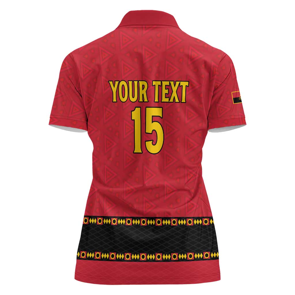 Custom Angola Football Women Polo Shirt Avante Palancas Negras