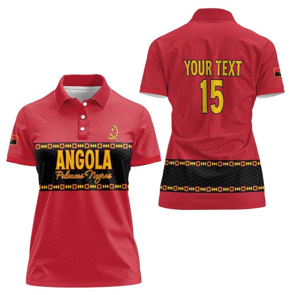 Custom Angola Football Women Polo Shirt Avante Palancas Negras