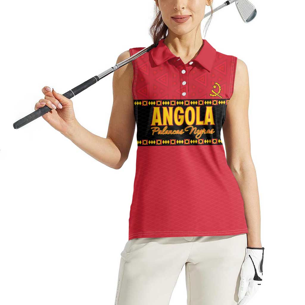 Custom Angola Football Women Sleeveless Polo Shirt Avante Palancas Negras