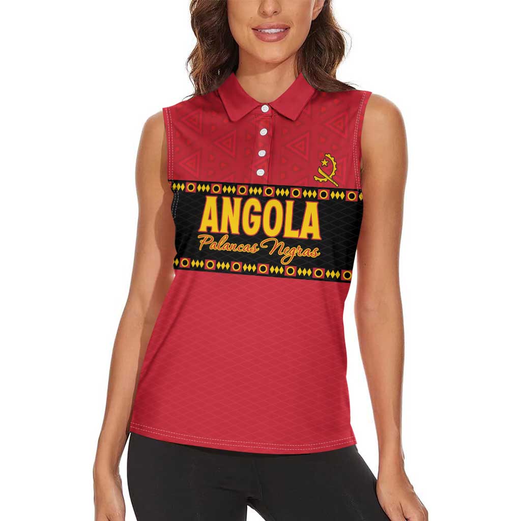 Custom Angola Football Women Sleeveless Polo Shirt Avante Palancas Negras