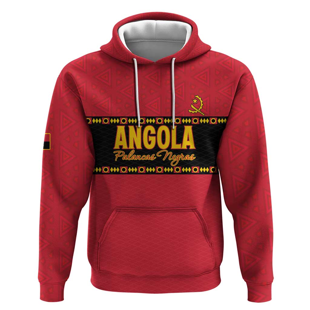 Custom Angola Football Zip Hoodie Avante Palancas Negras