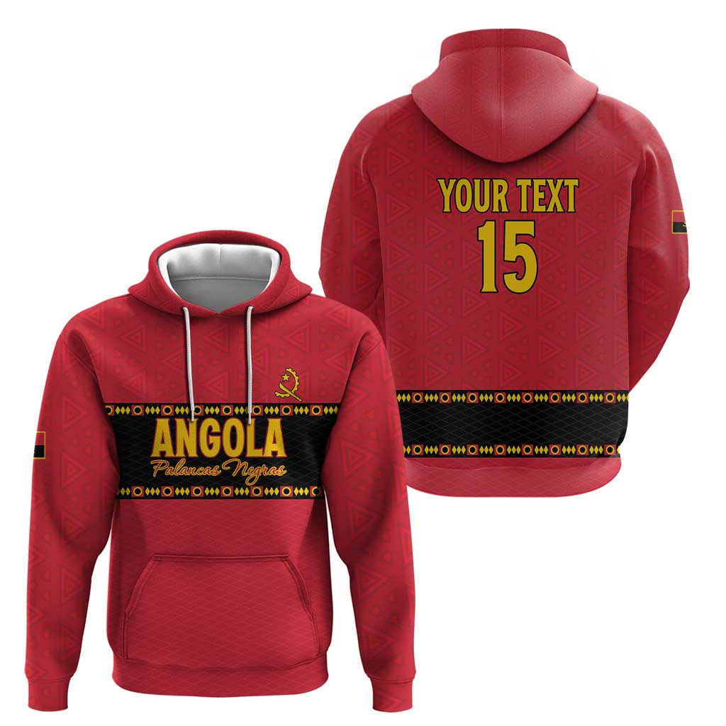 Custom Angola Football Zip Hoodie Avante Palancas Negras