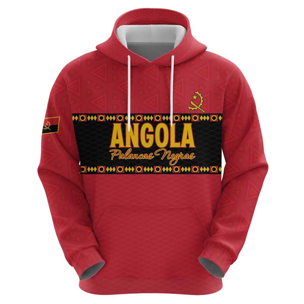 Custom Angola Football Zip Hoodie Avante Palancas Negras