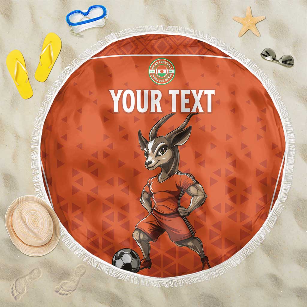 Custom Niger Football Beach Blanket Allez les Menas On Va Gagner