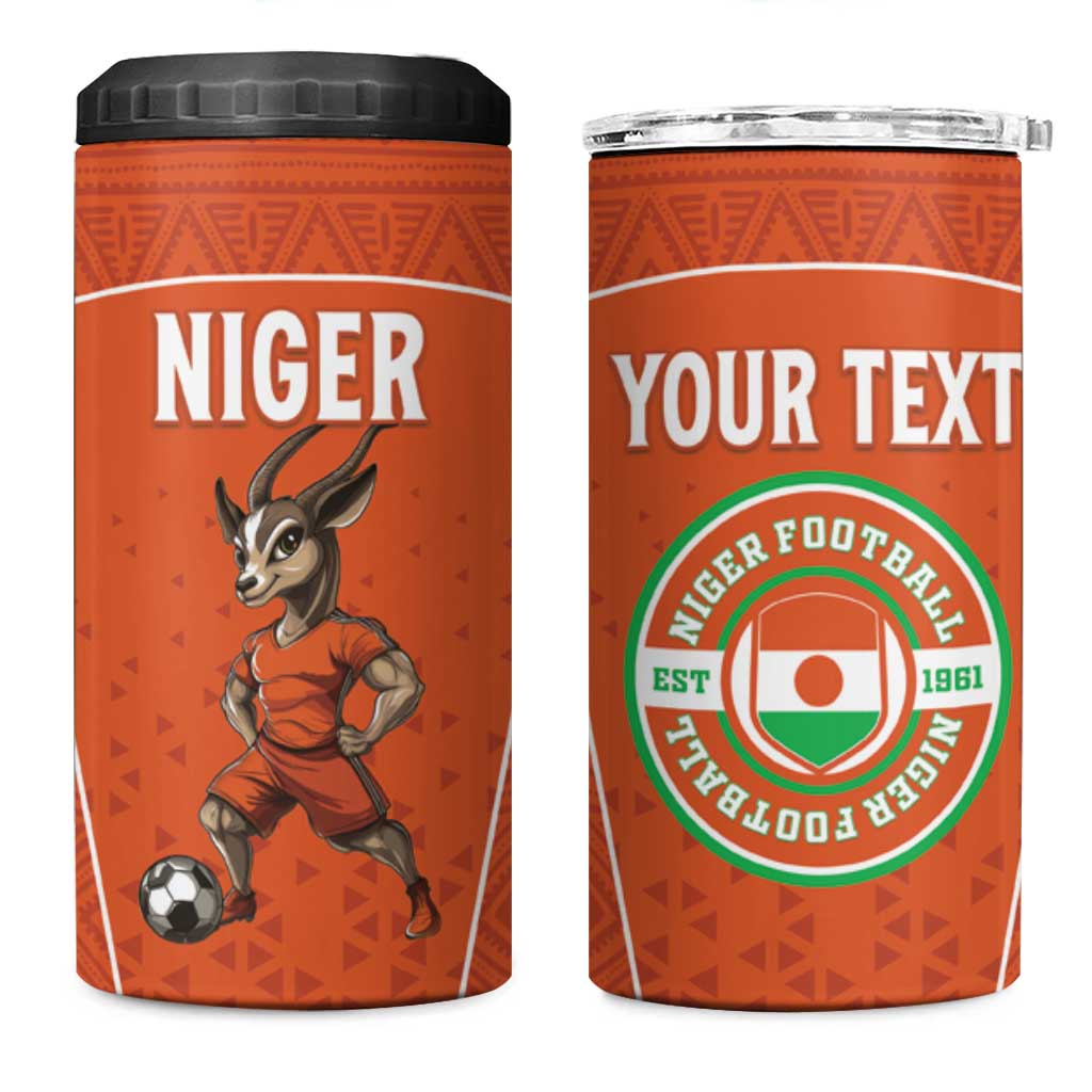 Custom Niger Football 4 in 1 Can Cooler Tumbler Allez les Menas On Va Gagner