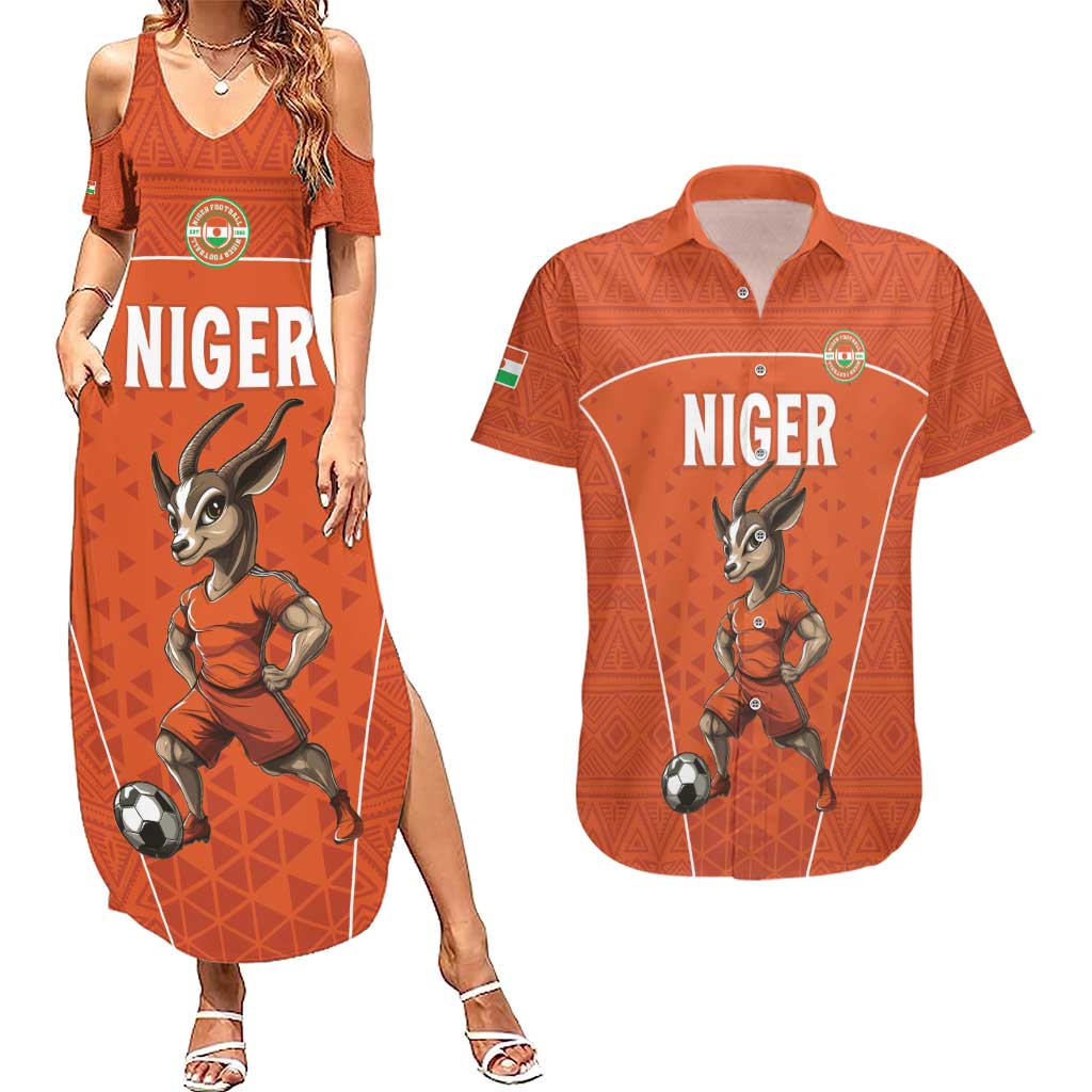 Custom Niger Football Couples Matching Summer Maxi Dress and Hawaiian Shirt Allez les Menas On Va Gagner