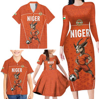 Custom Niger Football Family Matching Long Sleeve Bodycon Dress and Hawaiian Shirt Allez les Menas On Va Gagner