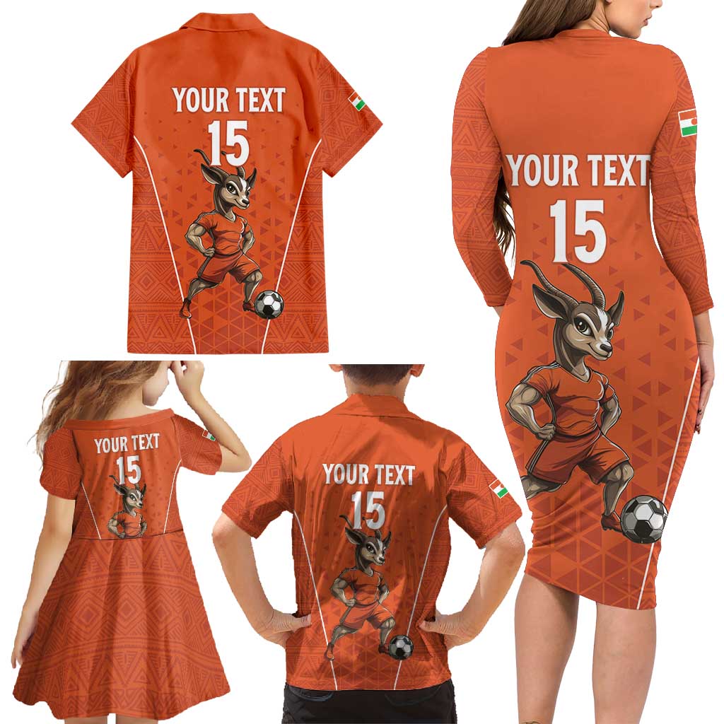 Custom Niger Football Family Matching Long Sleeve Bodycon Dress and Hawaiian Shirt Allez les Menas On Va Gagner