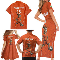 Custom Niger Football Family Matching Short Sleeve Bodycon Dress and Hawaiian Shirt Allez les Menas On Va Gagner