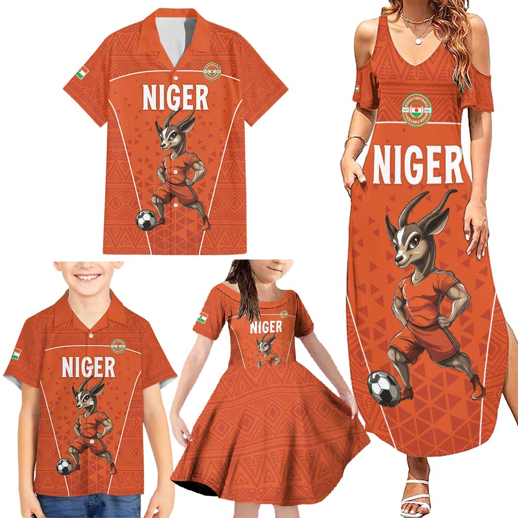 Custom Niger Football Family Matching Summer Maxi Dress and Hawaiian Shirt Allez les Menas On Va Gagner