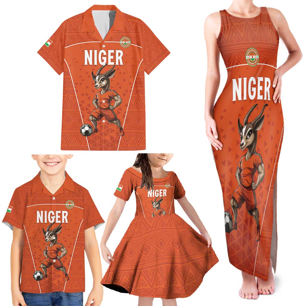 Custom Niger Football Family Matching Tank Maxi Dress and Hawaiian Shirt Allez les Menas On Va Gagner