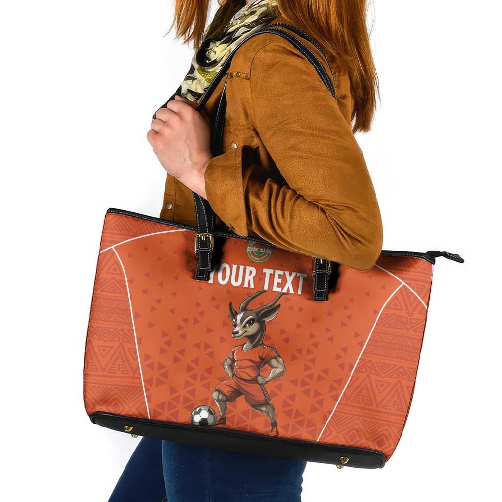 Custom Niger Football Leather Tote Bag Allez les Menas On Va Gagner