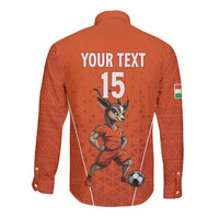 Custom Niger Football Long Sleeve Button Shirt Allez les Menas On Va Gagner