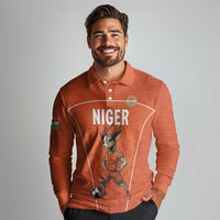 Custom Niger Football Long Sleeve Polo Shirt Allez les Menas On Va Gagner