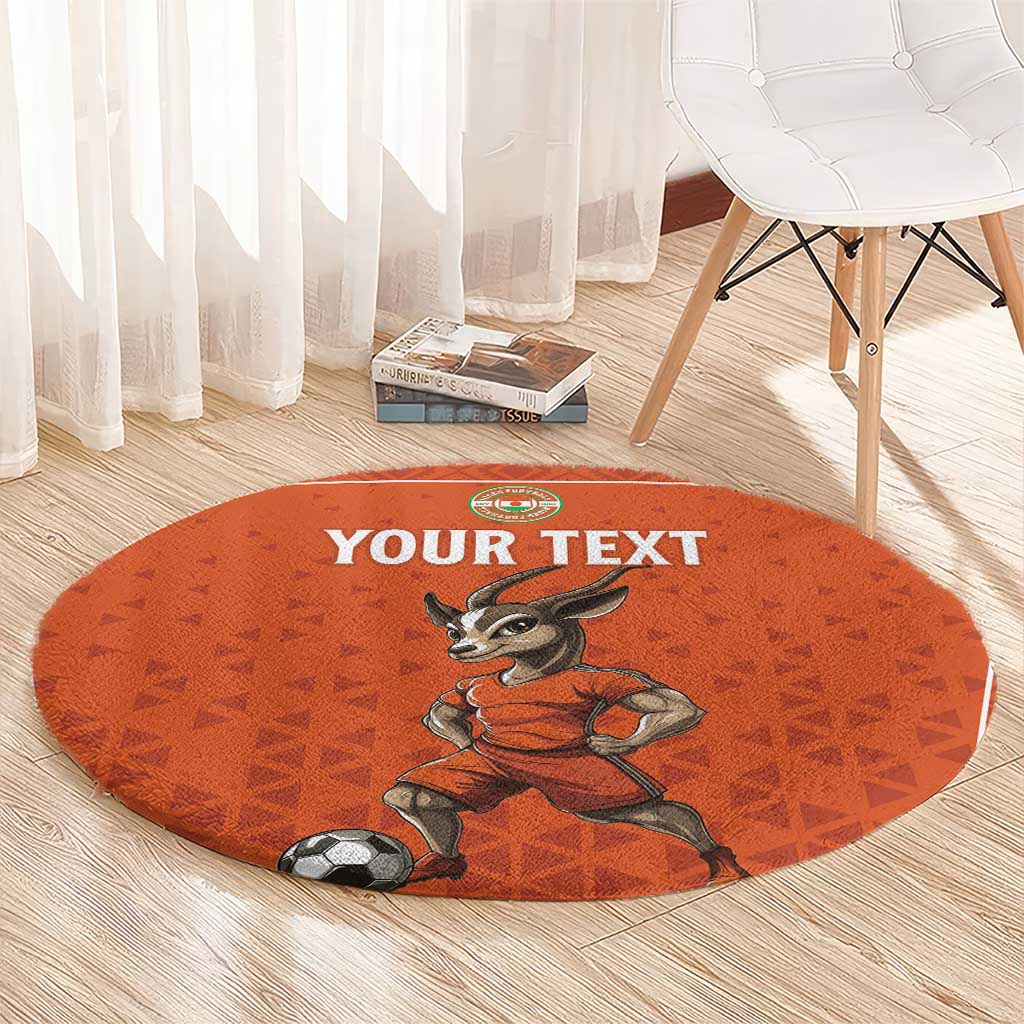 Custom Niger Football Round Carpet Allez les Menas On Va Gagner