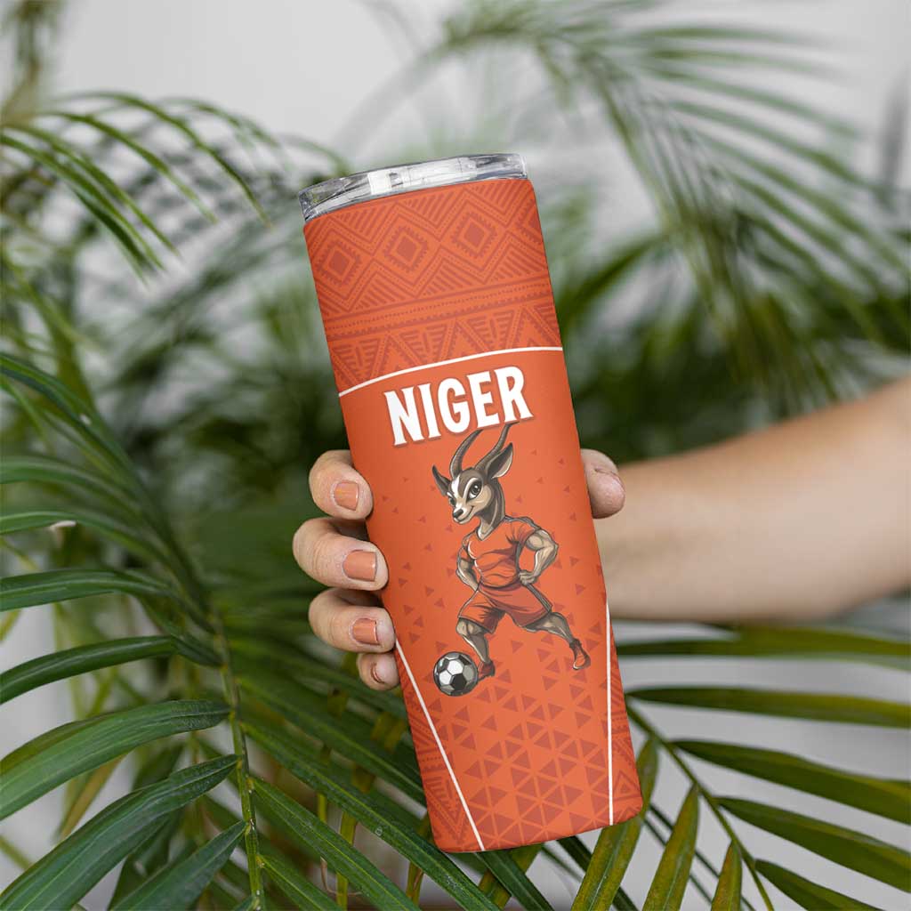 Custom Niger Football Skinny Tumbler Allez les Menas On Va Gagner