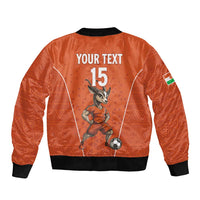 Custom Niger Football Sleeve Zip Bomber Jacket Allez les Menas On Va Gagner