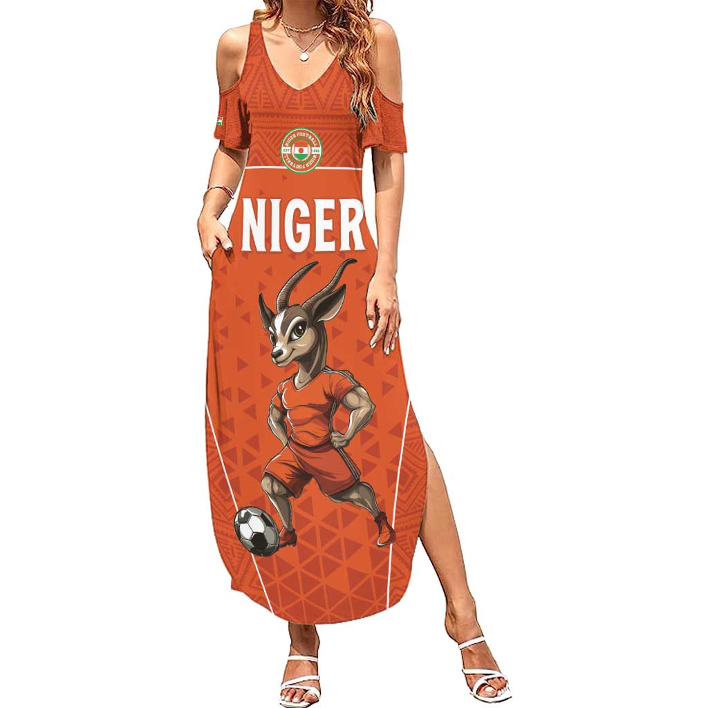 Custom Niger Football Summer Maxi Dress Allez les Menas On Va Gagner
