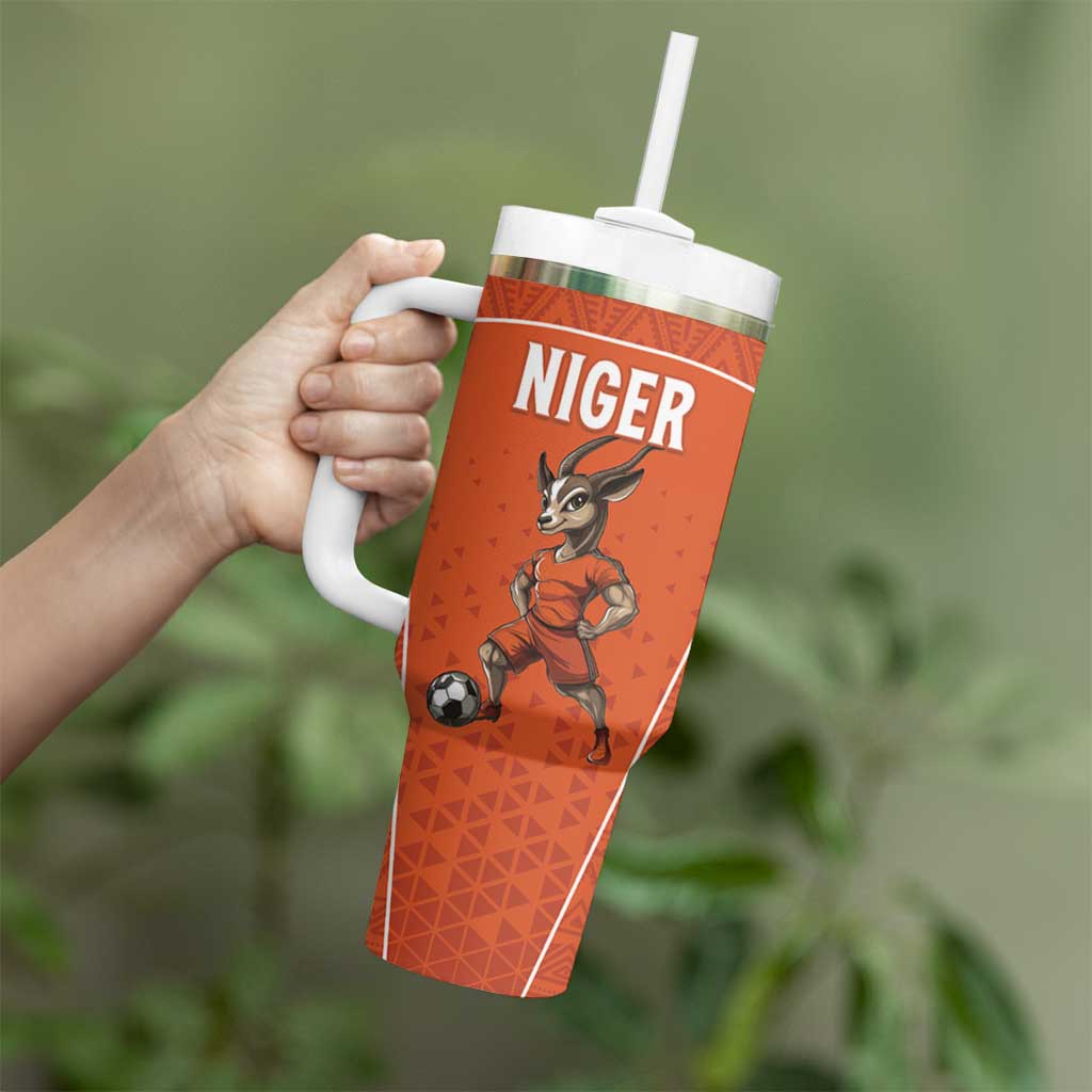 Custom Niger Football Tumbler With Handle Allez les Menas On Va Gagner