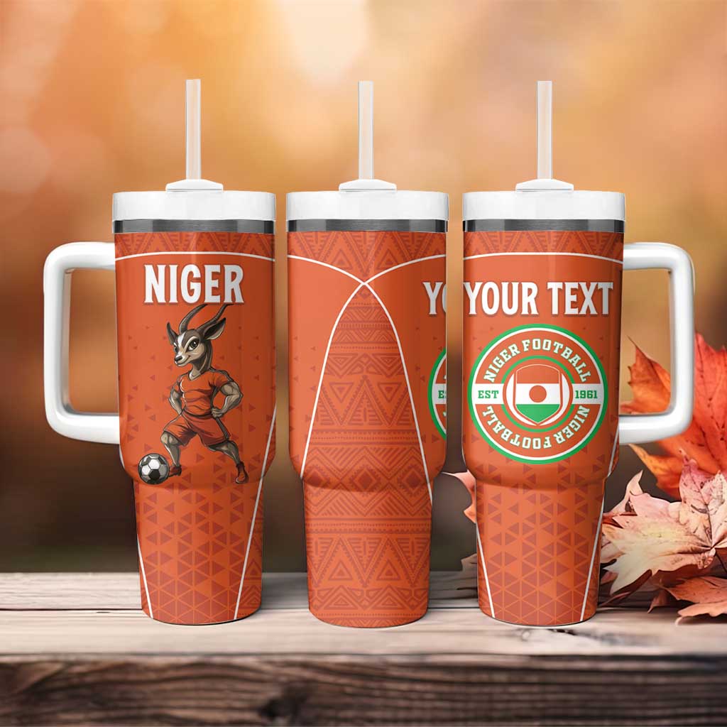 Custom Niger Football Tumbler With Handle Allez les Menas On Va Gagner