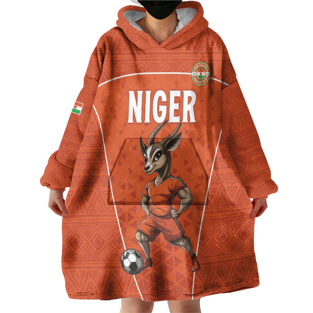 Custom Niger Football Wearable Blanket Hoodie Allez les Menas On Va Gagner