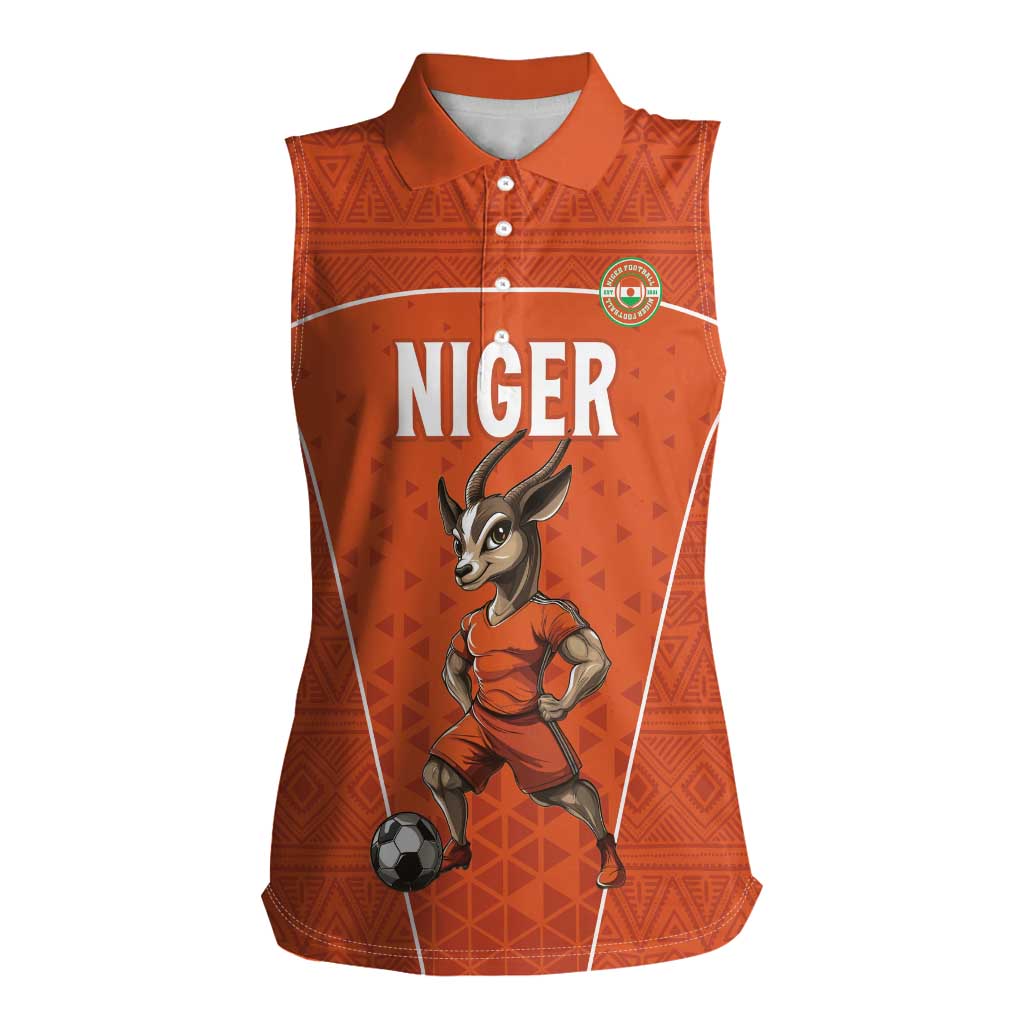 Custom Niger Football Women Sleeveless Polo Shirt Allez les Menas On Va Gagner