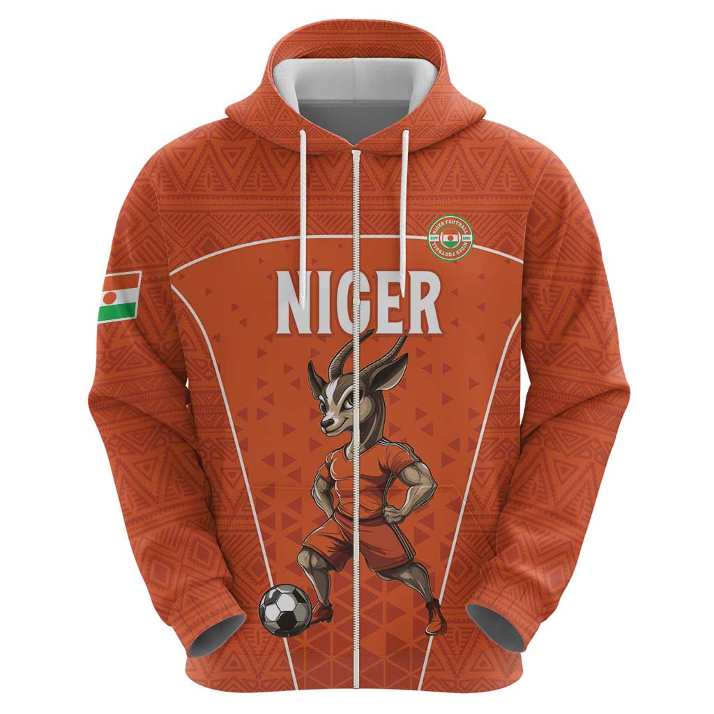 Custom Niger Football Zip Hoodie Allez les Menas On Va Gagner