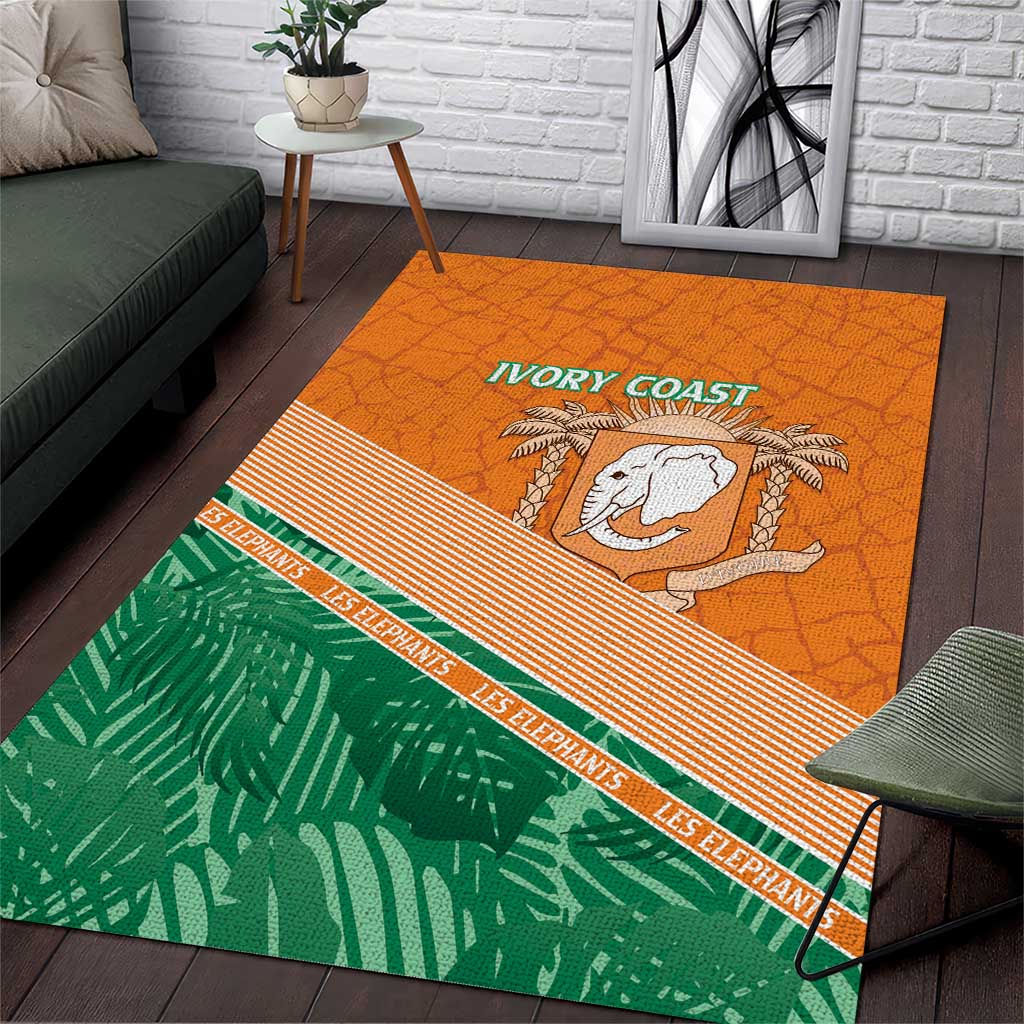 Ivory Coast Rugby Custom Area Rug Allez Les Elephants