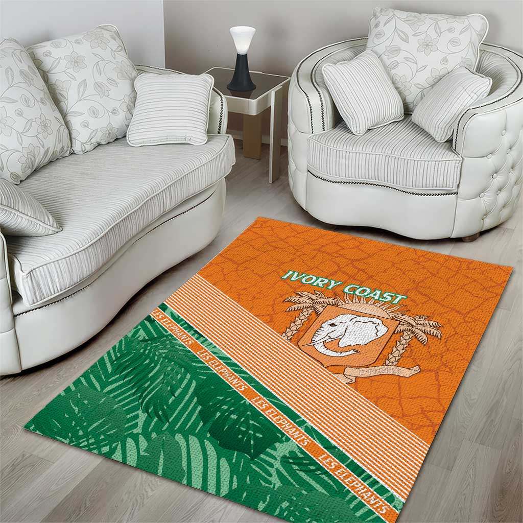 Ivory Coast Rugby Custom Area Rug Allez Les Elephants