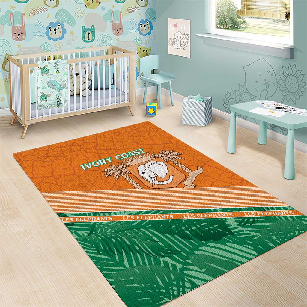 Ivory Coast Rugby Custom Area Rug Allez Les Elephants