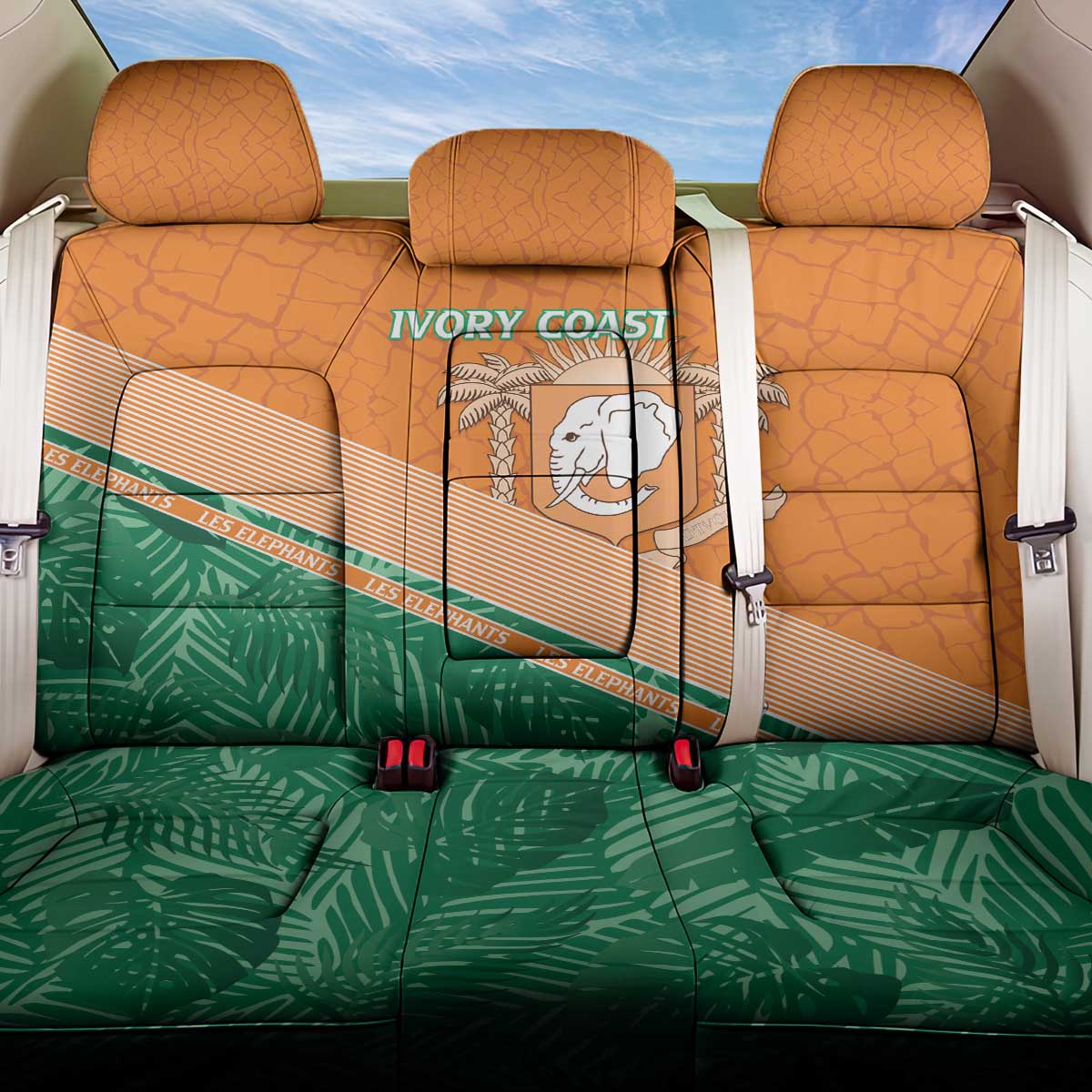 Ivory Coast Rugby Custom Back Car Seat Cover Allez Les Elephants