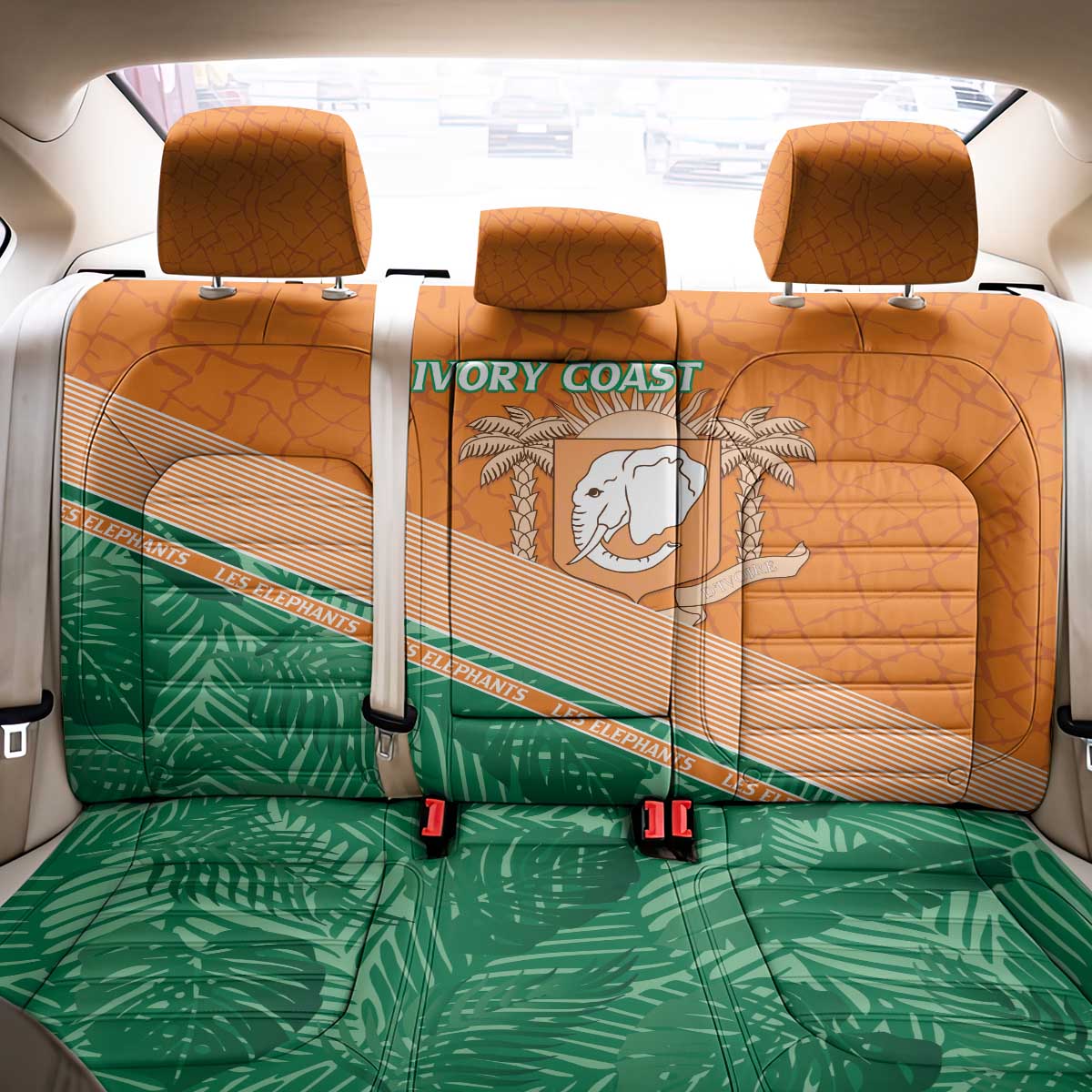 Ivory Coast Rugby Custom Back Car Seat Cover Allez Les Elephants